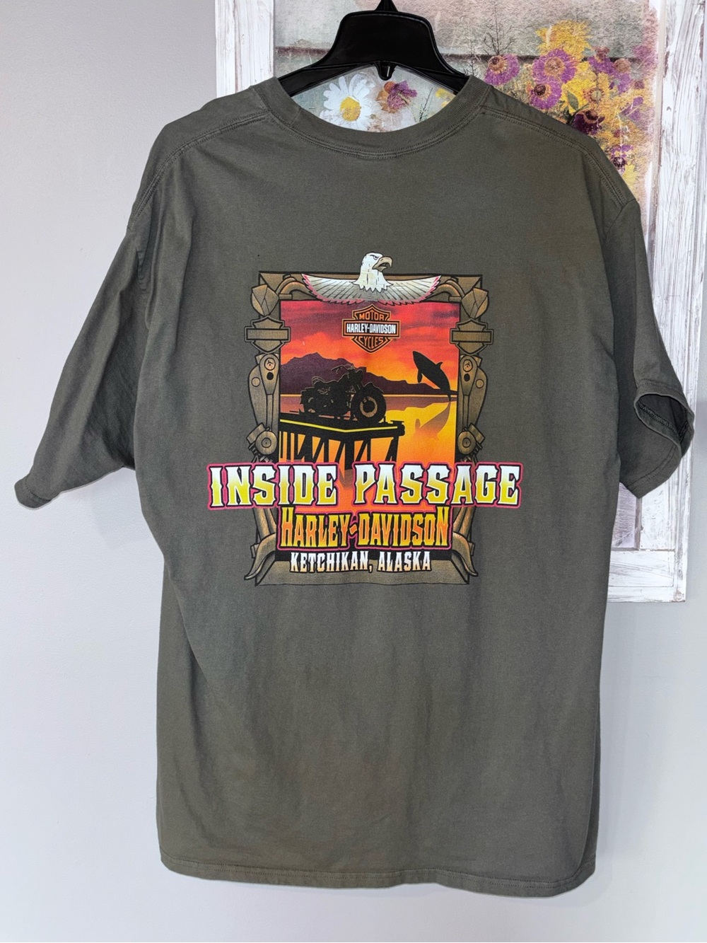 Harley Davidson Motorcycles T-Shirt Inside Passage Ketchikan Alaska XXL Great!